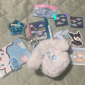 Sanrio Cinnamoroll Plush Keychain and Mini Stationery Set